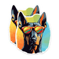 (2 Pack) Doberman Pinscher Dog Magnets - Doberman Pinscher with Sunglasses - Choose FromOver 100 Dog Breeds - 5" On Longest Side - Premium Magnet - Made in USA - MAG0346
