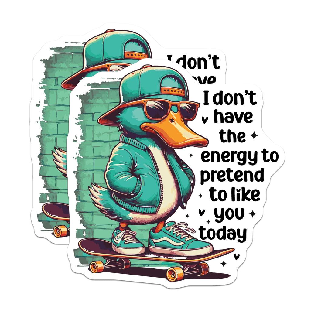 (2 Pack) Sassy Duck Magnets - Skateboarder Duck Humor - Funny Sarcastic Duck Saying - 5" On Longest Side - Premium Magnet - for Cars, Refrigerators, Toolboxes, Lockers - Made in USA - MAG14324
