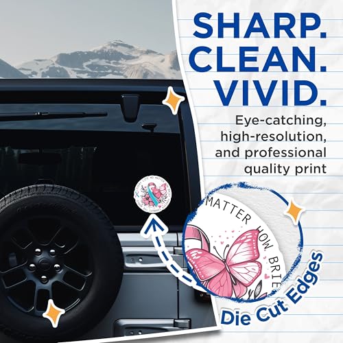(2 Pack) Every Life Changes The World Stickers - Inspirational Quote - Awareness Ribbon - 5" On Longest Side - Sticks to Smooth Flat Surfaces - Made in USA - BMCS6080