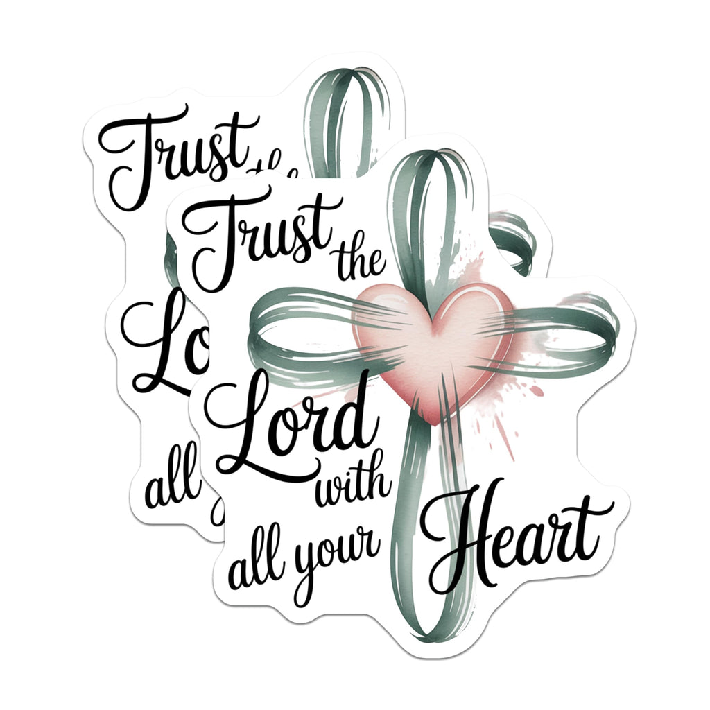 (2 Pack) Trust Lord Heart Cross Magnets - Christian Faith Decor - Inspirational Scripture Magnets - Religious Home Decor - 5 Inches On Longest Side - Thick Durable Magnet - Made in USA - MAG28879