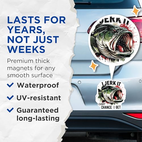 (2 Pack) I Jerk It Every Chance I Get Magnets Magnets - 5" On Longest Side - Made in USA - Sticks to Refrigerators & Metal Surfaces - MAG8590