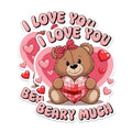 (2 Pack) I Love You Stickers - Beary Much - Cute Bear for Valentine's Day Heart Love - 5" On Longest Side - Sticks to Any Smooth Flat Surface - Made in USA - BMCS2975