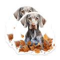 (2 Pack) Weimaraner Dog Magnets - Autumn Dog Lover - Fall Pet Owner Decor Refrigerator Accessory - 5 Inches On Longest Side - Thick Durable Magnet - Made in USA - MAG25041