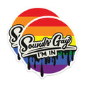 (2 Pack) Sounds Gay I'm in Stickers - LGBTQ Pride Stickers - Rainbow Flag Stickers - 5" On Longest Side - Sticks to Smooth Flat Surfaces - Made in USA - BMCS4698