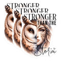 (3 Pack) Stronger Than The Storm Decals - Owl Decals - Woman Empowerment Stickers - 3 Inches On Longest Side - Easy Peel & Apply - Made in USA - 3MCS8007