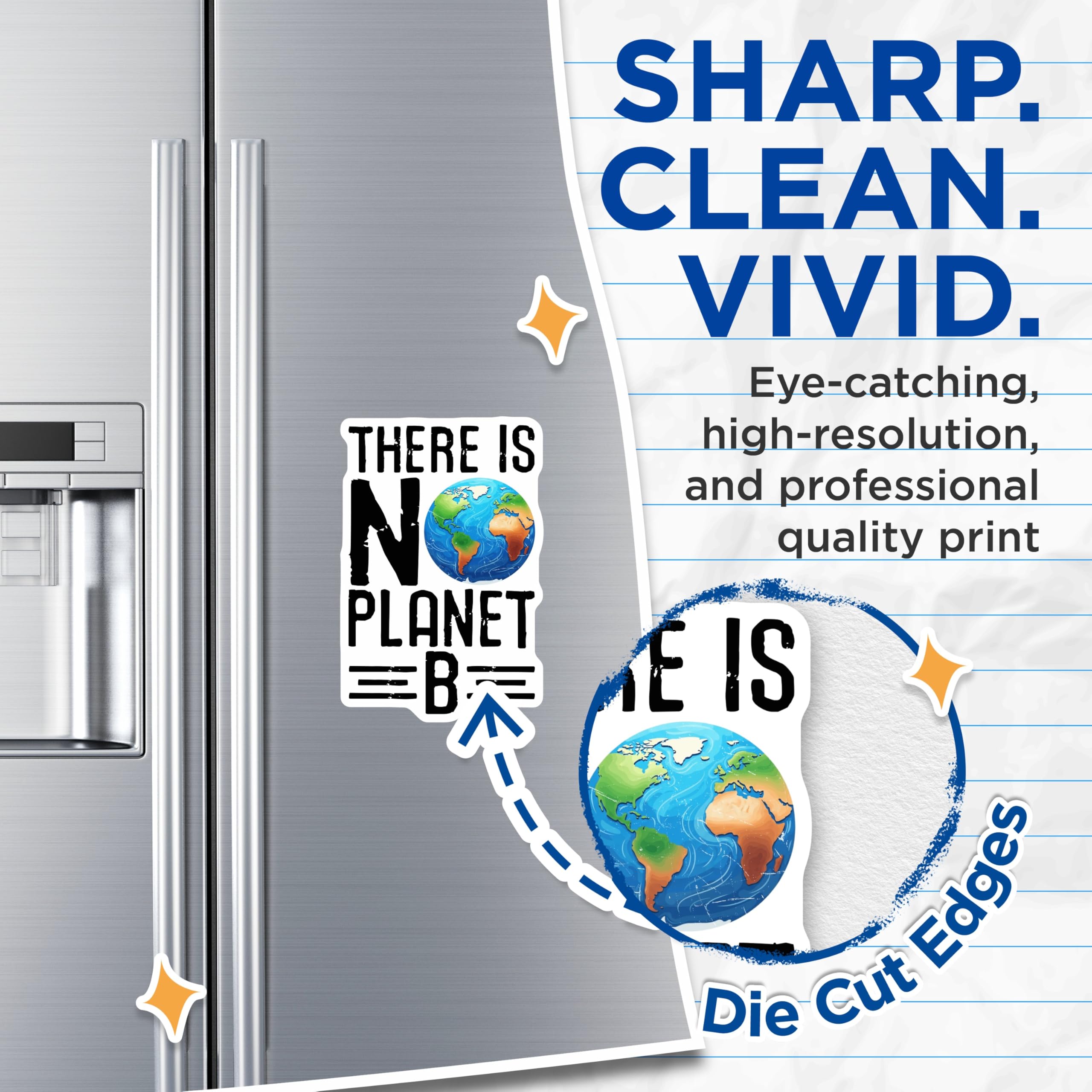 (2 Pack) Earth Day Magnets - There is No Planet B Environment Activism - Save Our Planet Refrigerator Display - 5 Inches On Longest Side - Thick Durable Magnet - Made in USA - MAG21916