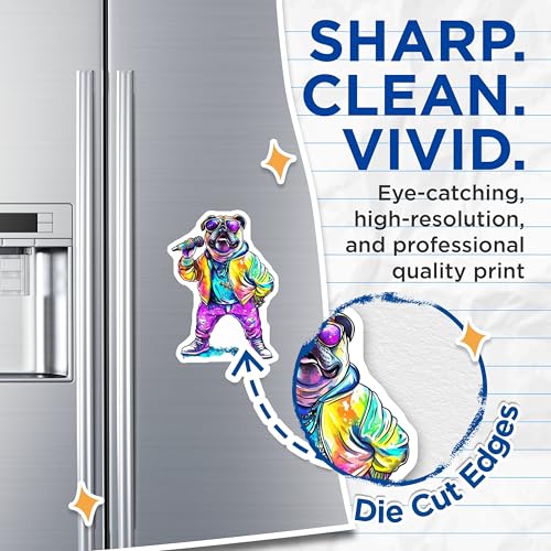 (2 Pack) Colorful Animal Cartoon Magnet - Cute Dog Fridge Decor - 5" On Longest Side - Sticks to Smooth Flat Surfaces - Made in USA - MAG9496