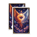 (2 Pack) Phoenix Magnets - Fire and Ice Birds - Celestial Fridge Magnets - 5" On Longest Side - Premium Magnet - for Cars, Refrigerators, Toolboxes, Lockers - Made in USA - MAG14117