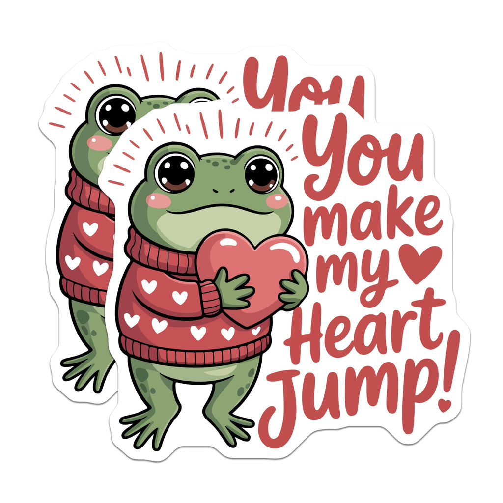 (2 Pack) Cute Frog Love Magnets - Valentine's Day Sweetheart - Romantic Animal Decor - 5 Inches On Longest Side - Thick Durable Magnet - Made in USA - MAG22083