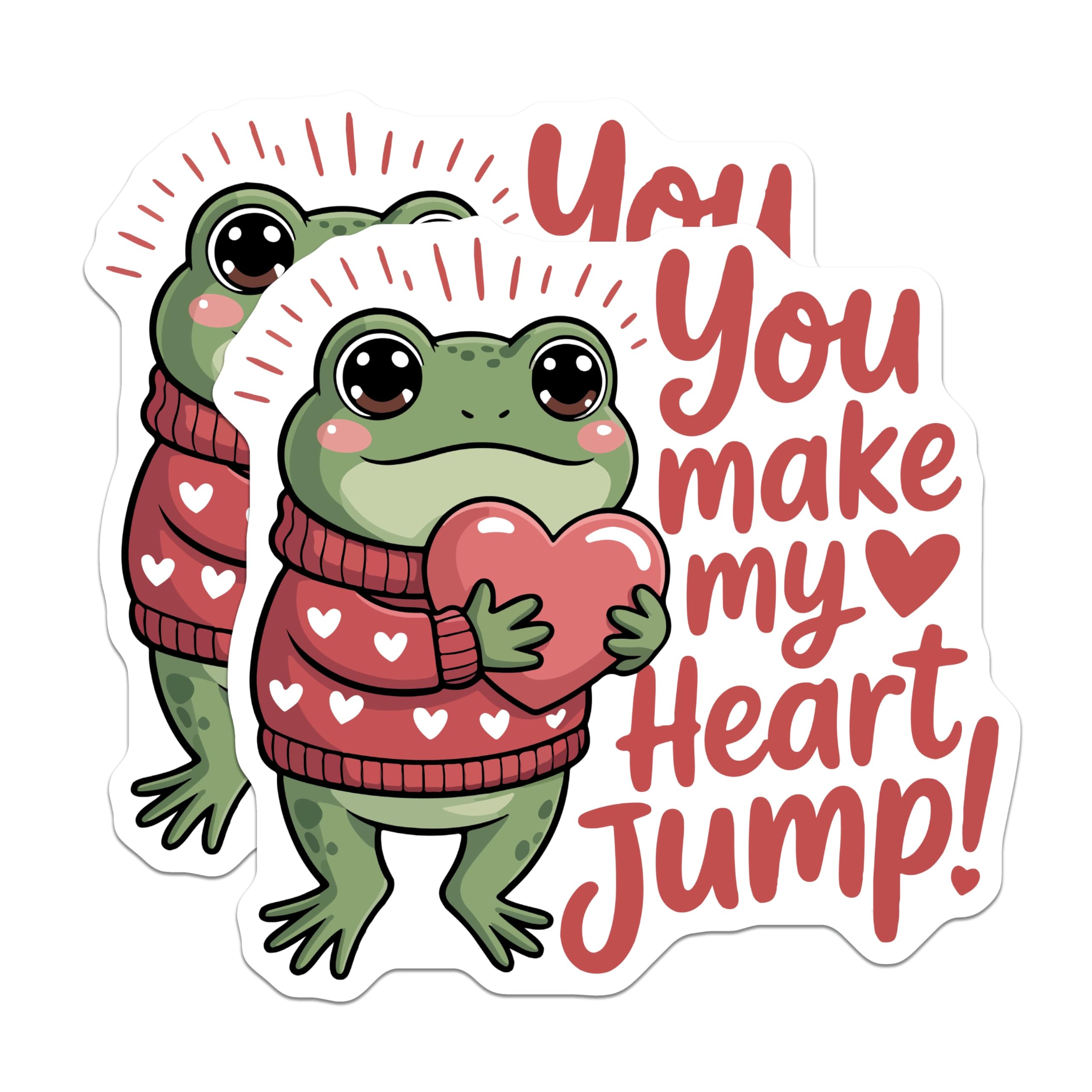 (2 Pack) Cute Frog Love Magnets - Valentine's Day Sweetheart - Romantic Animal Decor - 5 Inches On Longest Side - Thick Durable Magnet - Made in USA - MAG22083