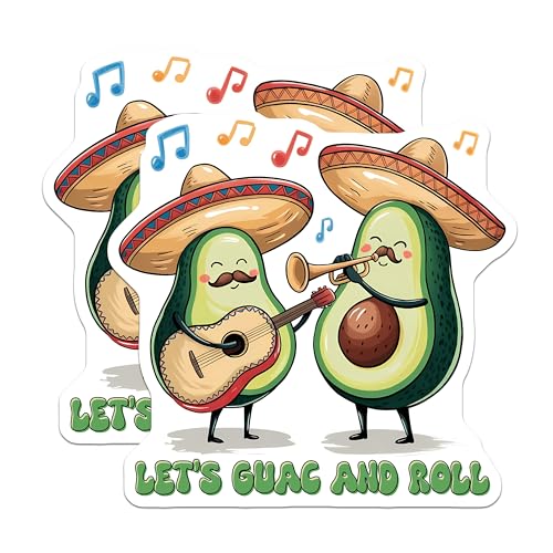 (2 Pack) Avocado Theme Magnets Magnets - Let's Guac and Roll - Avocado Lovers - 5" On Longest Side - Made in USA - Sticks to Refrigerators & Metal Surfaces - MAG8392