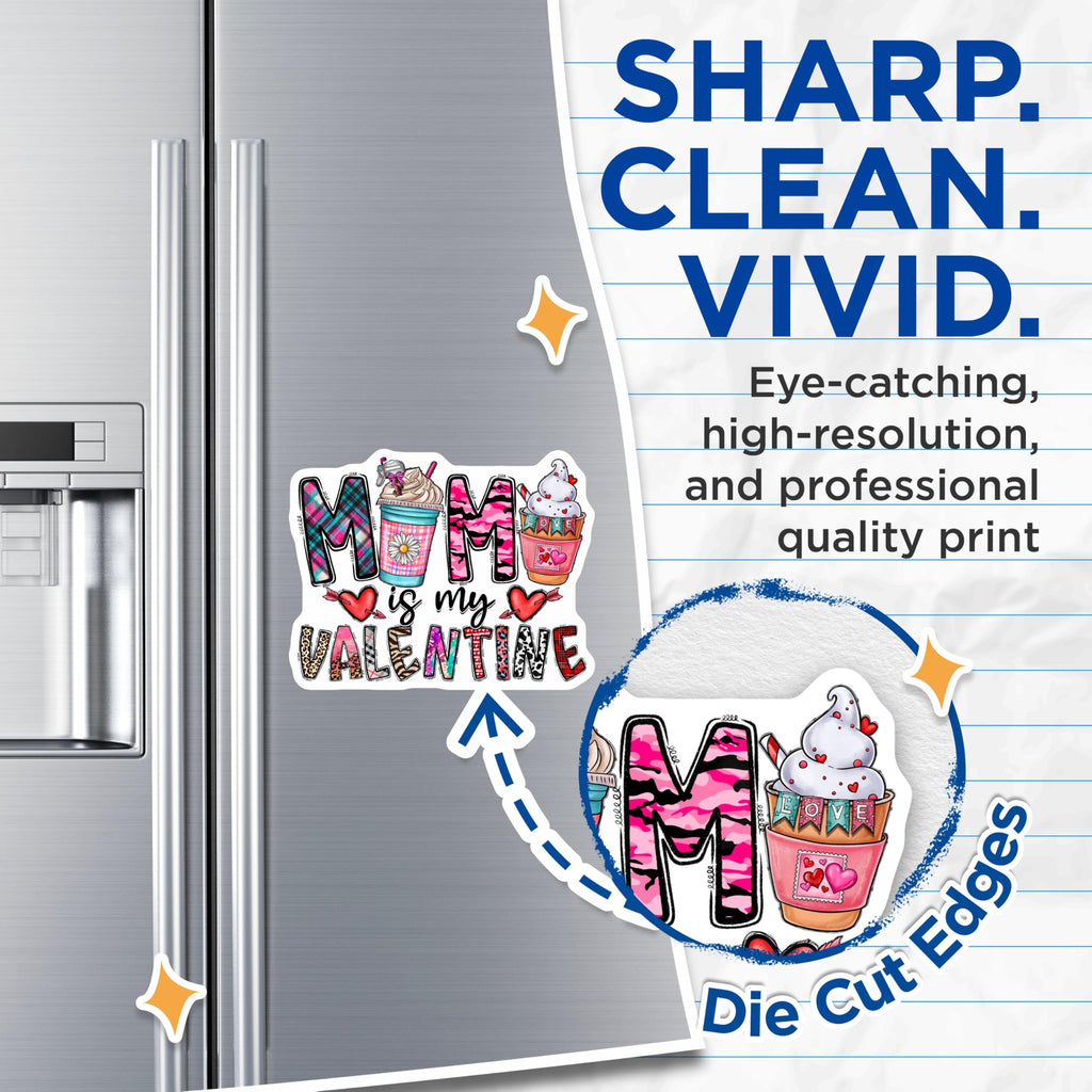 (2 Pack) Mom Valentine Magnets - Mother's Day Fridge Decor - Fun Mommy Appreciation Style - 5 Inches On Longest Side - Thick Durable Magnet - Made in USA - MAG28669