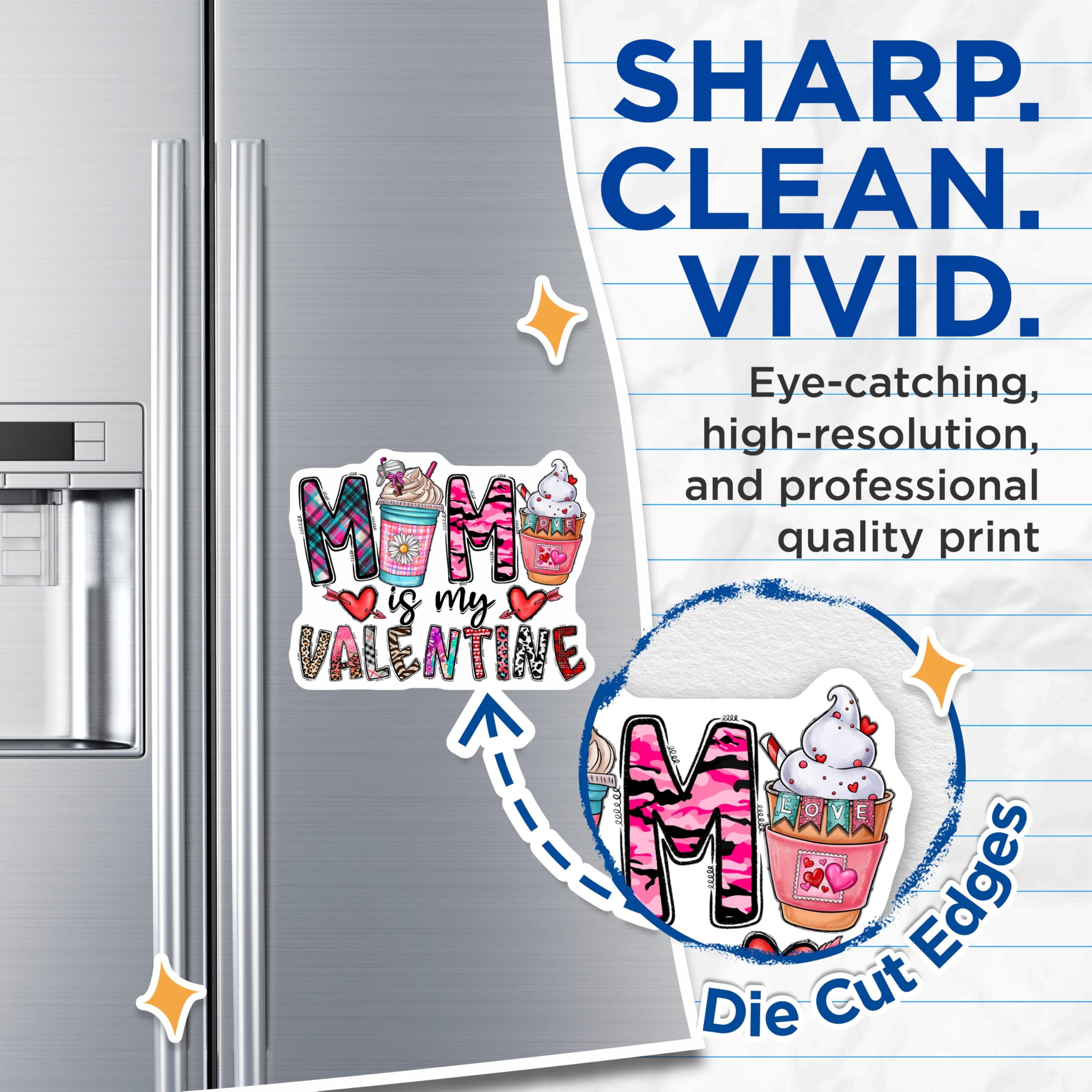 (2 Pack) Mom Valentine Magnets - Mother's Day Fridge Decor - Fun Mommy Appreciation Style - 5 Inches On Longest Side - Thick Durable Magnet - Made in USA - MAG28669