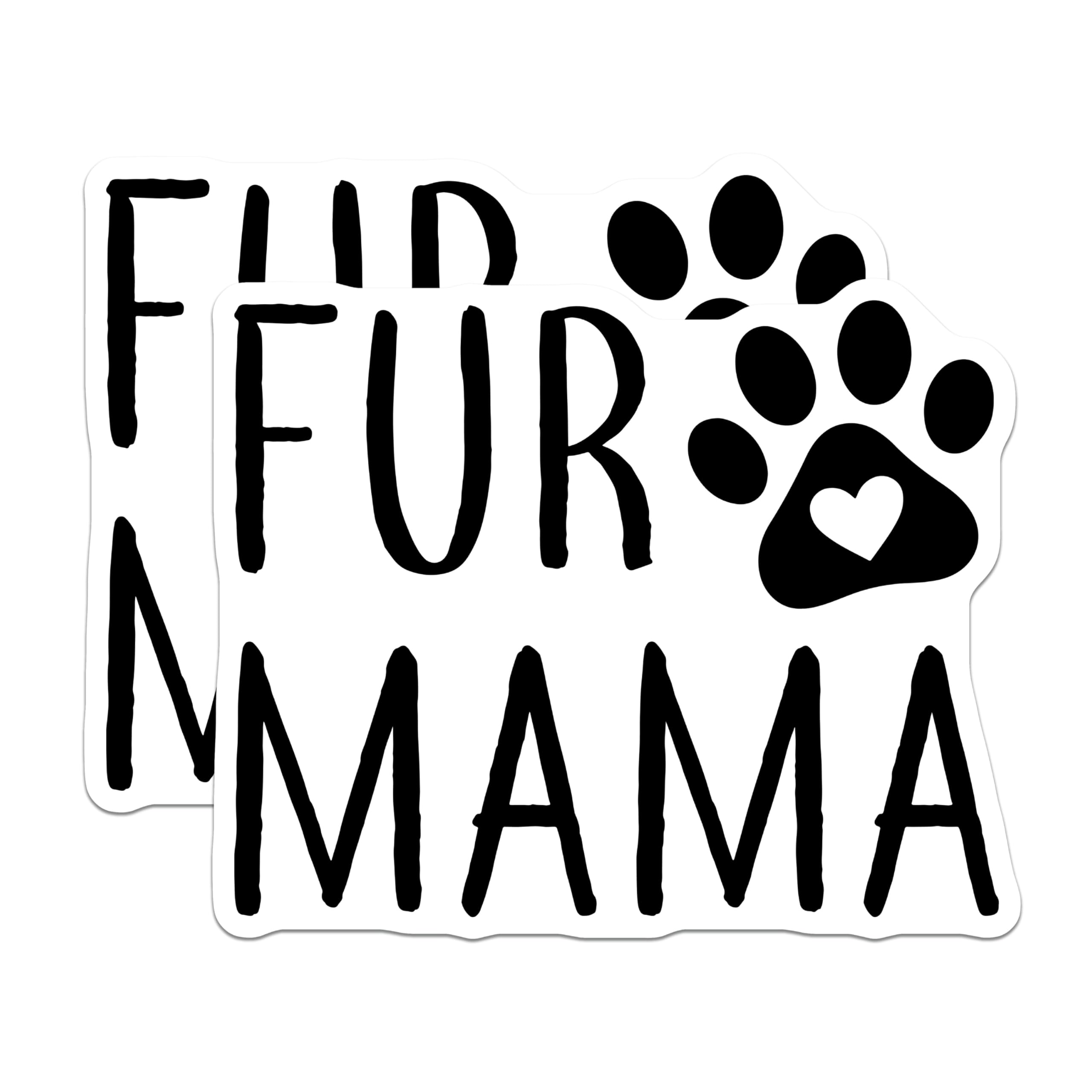 (2 Pack) Fur Mama Magnets - Pet Lover Accessory - Dog Mom Cat Mom Decor - Animal Parent Statement - Refrigerator Locker Decor - 5 Inches On Longest Side - Thick Durable Magnet - Made in USA - MAG22374