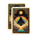 (2 Pack) Raven Rainbow Magnets - Celestial Sun Art - Mystic Fantasy Aesthetic Decor - 5 Inches On Longest Side - Thick Durable Magnet - Made in USA - MAG20231
