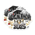(2 Pack) Senior Mom 2025 Magnets - Proud Parent Graduation Commemorative - High School College Graduate Mothers - 5 Inches On Longest Side - Thick Durable Magnet - Made in USA - MAG30635