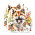(2 Pack) Dog Lover Stickers - Cute Dog Art - Floral Dog Illustration - 5" On Longest Side - Sticks to Smooth Flat Surfaces - Made in USA - BMCS6553