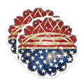 (2 Pack) Patriotic Starburst Stickers - American Flag Theme - Independence Day Decoration - 5" On Longest Side - Sticks to Smooth Flat Surfaces - Made in USA - BMCS8977