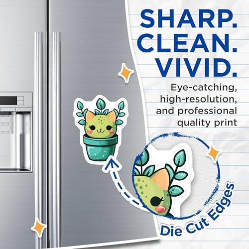 (2 Pack) Cute Cat Plant Magnets - Quirky Fridge - Adorable Kitchen Accessories - Home Organization - 5" On Longest Side - for Cars, Fridges, Toolboxes - Made in USA - MAG4270