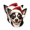 (2 Pack) Christmas Chihuahua Magnets - Santa Dog Decor - Holiday Pet Lover Present - 5 Inches On Longest Side - Thick Durable Magnet - Made in USA - MAG29901