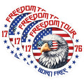(3 Pack) Bald Eagle Decals - American Flag Sunglasses - Patriotic Laptop Decals - 3 Inches On Longest Side - Easy Peel & Apply - Made in USA - 3MCS6165