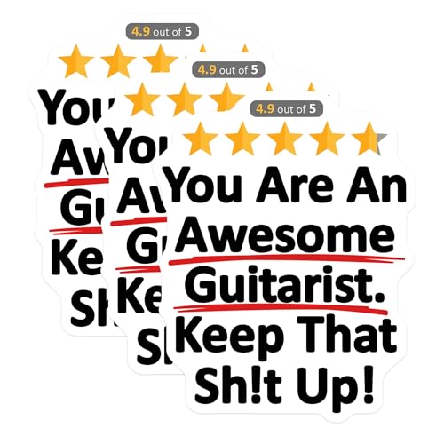 (3 Pack) Awesome Guitarist Decals - Funny Guitar Stickers - Musician Gift - 3 Inches On Longest Side - Easy Peel & Apply - Made in USA - 3MCS8111