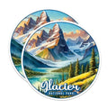 (2 Pack) Glacier National Park Bumper Magnet - US National Park - Choose from 63 Parks - 5" On Longest Side - Decal for Car Bumper, Laptop, Water Bottle, Wall, and Window - MAG1579