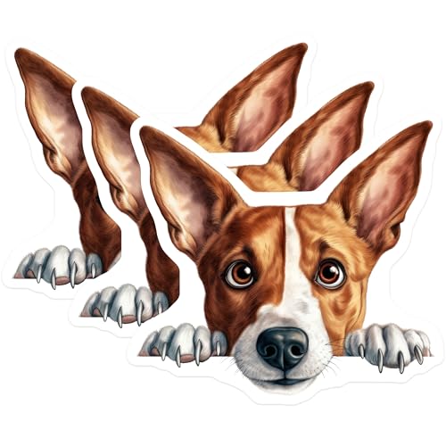 (3 Pack) Dog Decals - Cute Puppy Stickers - Laptop Decal - Animal Lover Gift - 3 Inches On Longest Side - Easy Peel & Apply - Made in USA - 3MCS8615