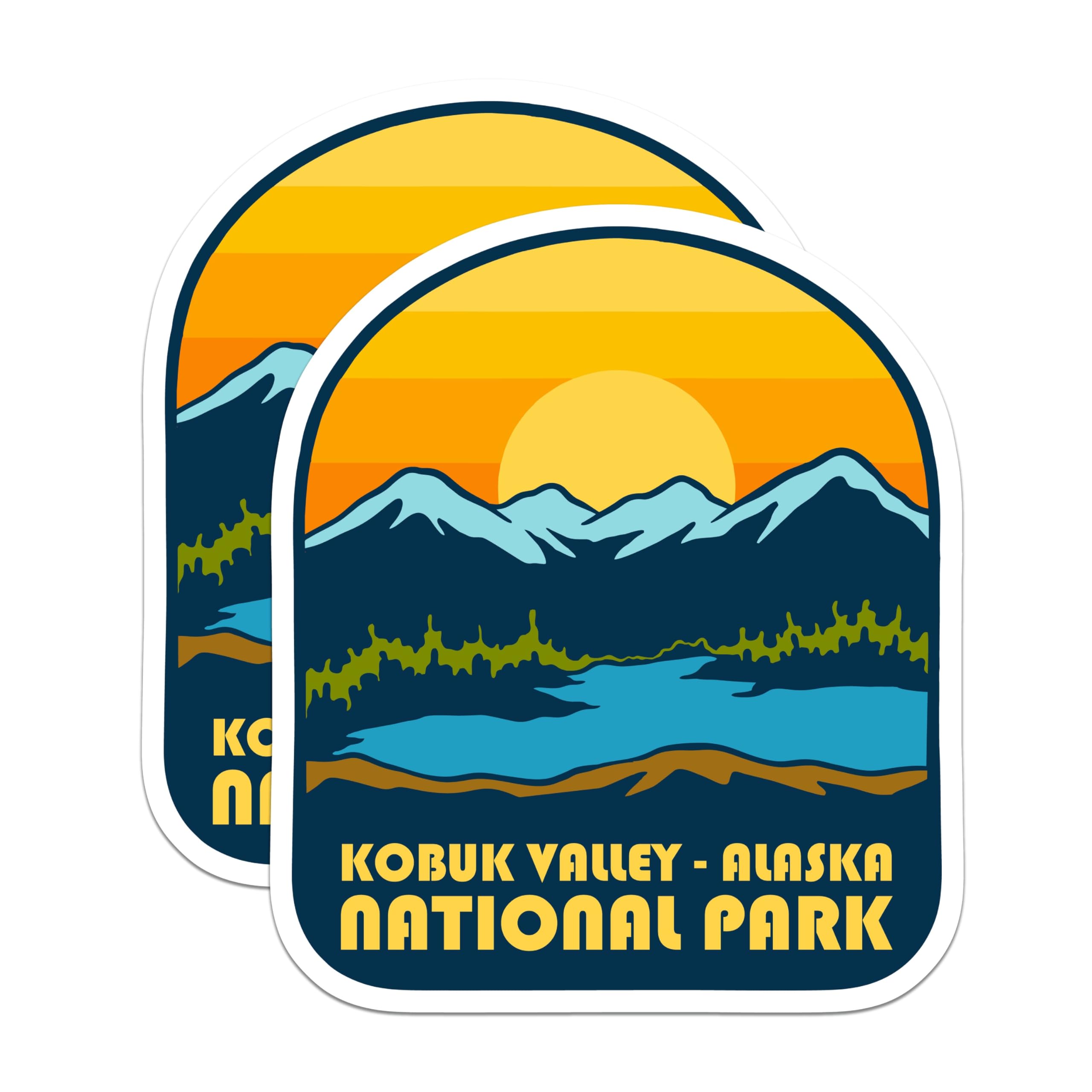 (2 Pack) Kobuk Valley Magnets - Alaska National Park Decoration - Travel Magnets for Fridge - 5" On Longest Side - Premium Magnet - for Cars, Refrigerators, Toolboxes, Lockers - Made in USA - MAG17360