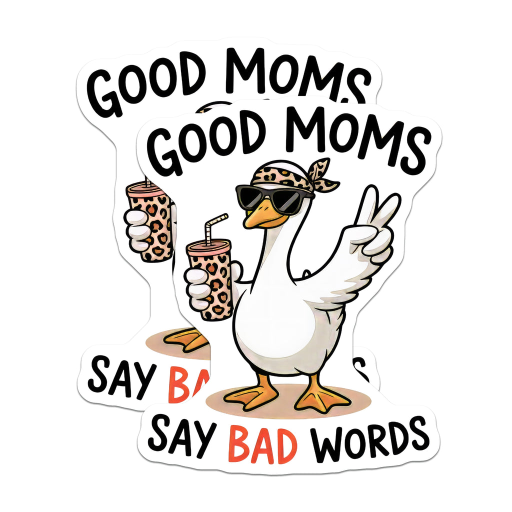 (2 Pack) Good Moms Say Bad Words Magnets - Sassy Goose Design - Funny Mom Humor - Mother's Day Appreciation for Her - 5 Inches On Longest Side - Thick Durable Magnet - Made in USA - MAG39959