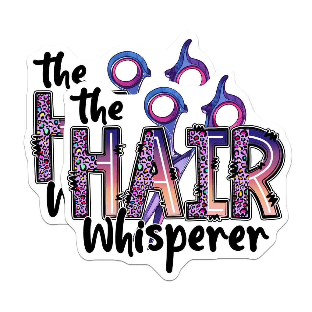 (2 Pack) The Hair Whisperer Magnets - Hair Dresser Decor - Salon Fridge Accessories - 5" On Longest Side - for Cars, Fridges, Toolboxes - Made in USA - MAG7570