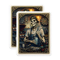 (2 Pack) Skeleton Mechanic Magnets - Garage Art - Tool Guy Decor - 5" On Longest Side - Premium Magnet - for Cars, Refrigerators, Toolboxes, Lockers - Made in USA - MAG16074