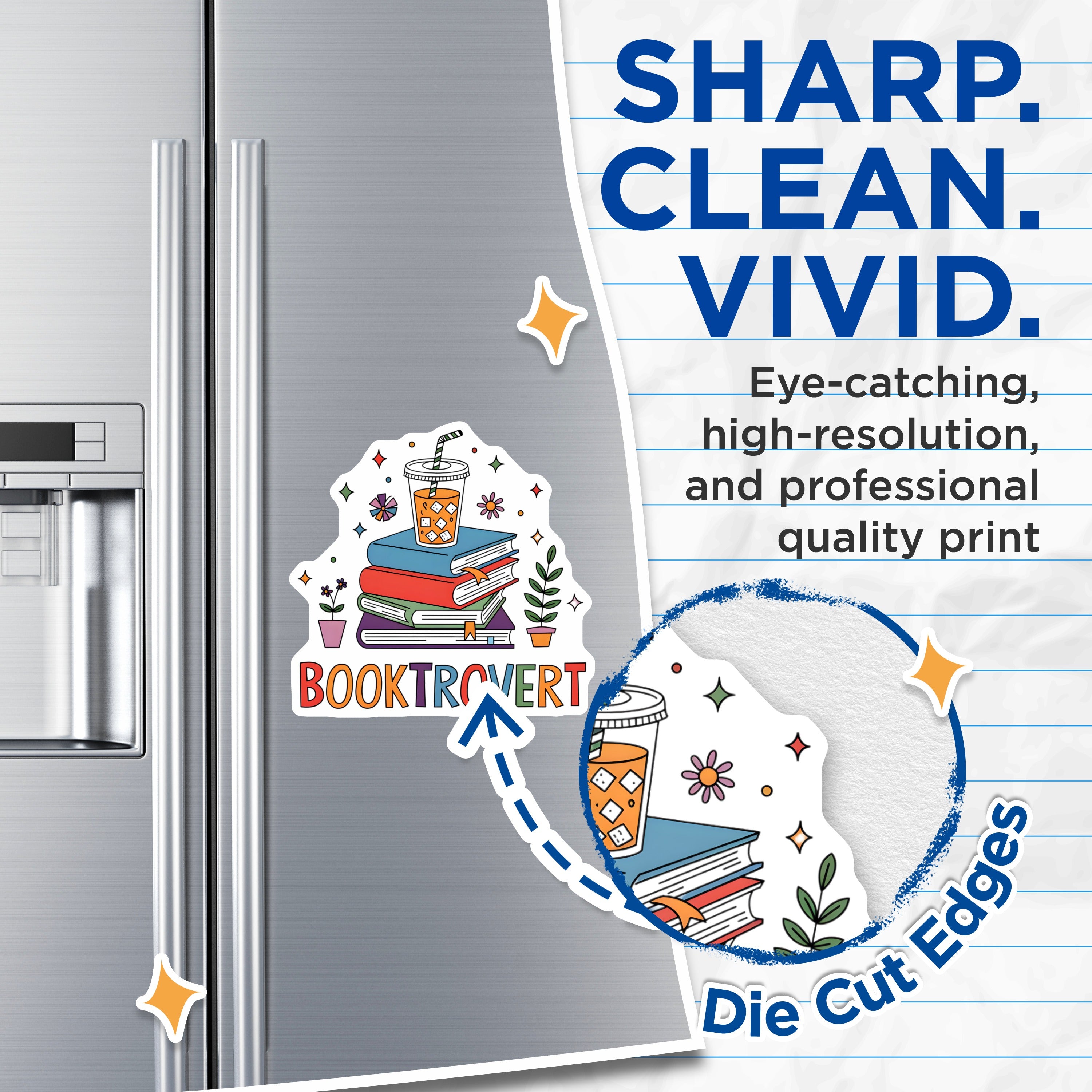 (2 Pack) Booktrovert Magnets - Cozy Book Lover Decor - Introvert Reader Fridge Accents - Literary Academic Student Gift - 5 Inches On Longest Side - Thick Durable Magnet - Made in USA - MAG36498