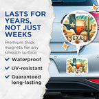 (2 Pack) Texas State Pride Magnets - Lone Star State - Western Art - Texas Decor - Road Trip Souvenir - 5" On Longest Side - for Cars, Fridges, Toolboxes - Made in USA - MAG7273