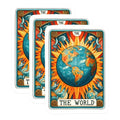 (3 Pack) The World Tarot Card Decals - Laptop Decal - Bohemian Decal - 3 Inches On Longest Side - Easy Peel & Apply - Made in USA - 3MCS1124