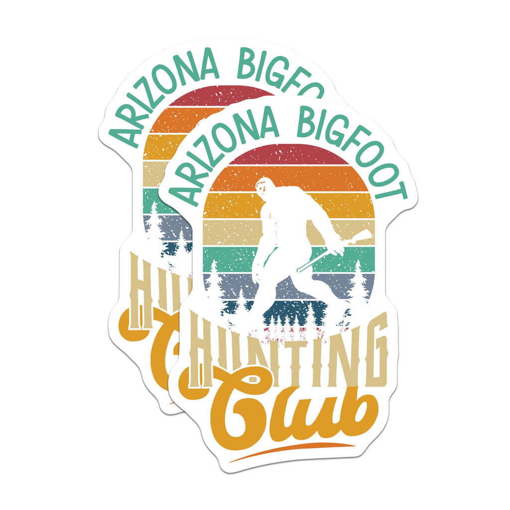 (2 Pack) Bigfoot Magnets - Arizona Hunting Club - Sasquatch Fridge Decor - 5" On Longest Side - Premium Magnet - for Cars, Refrigerators, Toolboxes, Lockers - Made in USA - MAG17538