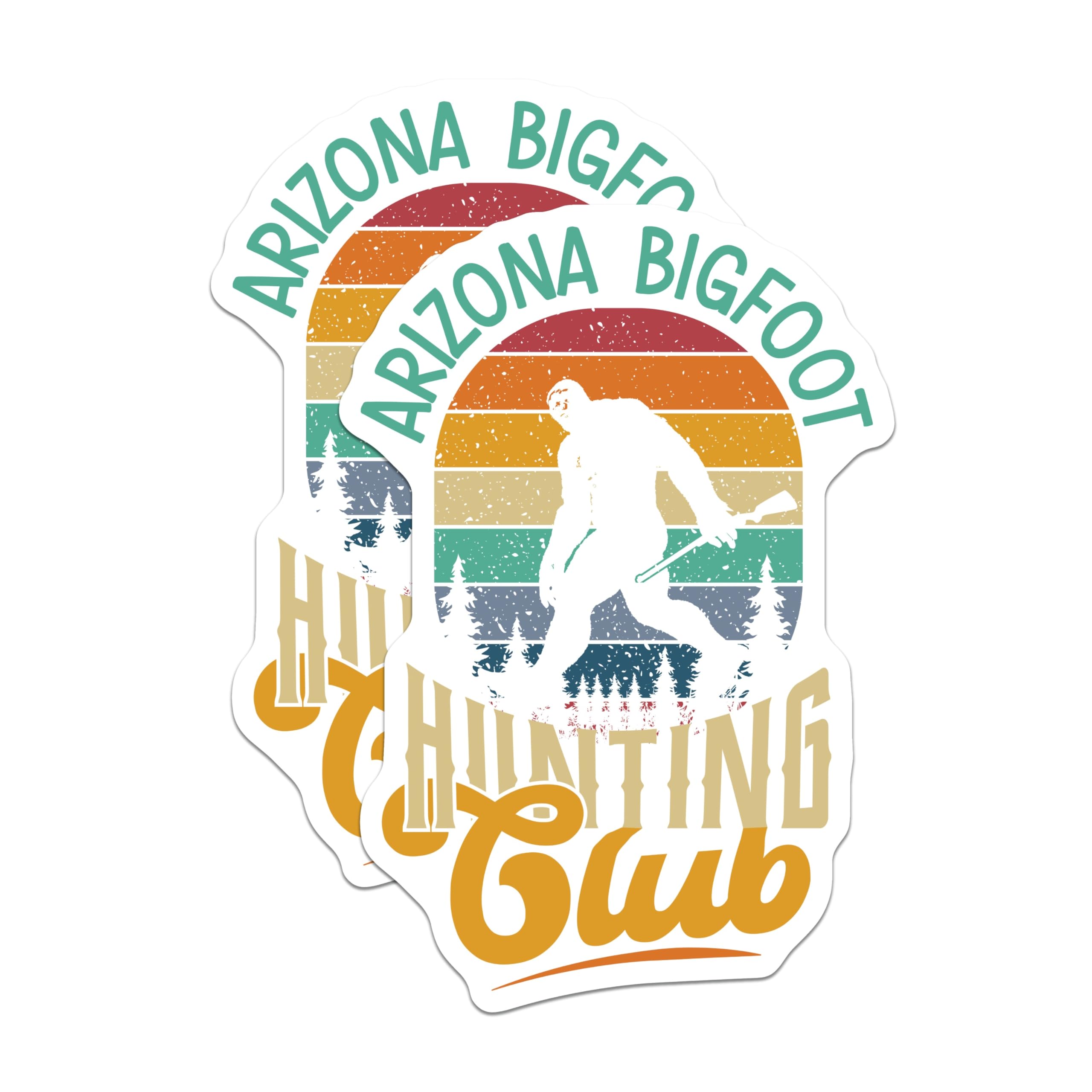(2 Pack) Bigfoot Magnets - Arizona Hunting Club - Sasquatch Fridge Decor - 5" On Longest Side - Premium Magnet - for Cars, Refrigerators, Toolboxes, Lockers - Made in USA - MAG17538