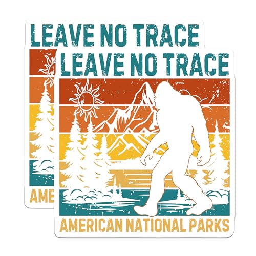 (2 Pack) Leave No Trace Magnets - American National Parks Magnets - Adventure Travel Magnets - 5" On Longest Side - for Cars, Refrigerators, Toolboxes, Lockers - Made in USA BMCS3363