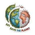 (2 Pack) Save The Planet Stickers - Earth Day - Environmental Awareness - 5" On Longest Side - Sticks to Smooth Flat Surfaces - Made in USA - BMCS7694