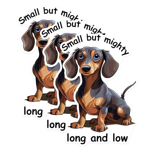 (3 Pack) Dachshund Decals - Wiener Dog Sticker - Cute Pet Lover Gift - 3 Inches On Longest Side - Easy Peel & Apply - Made in USA - 3MCS1208