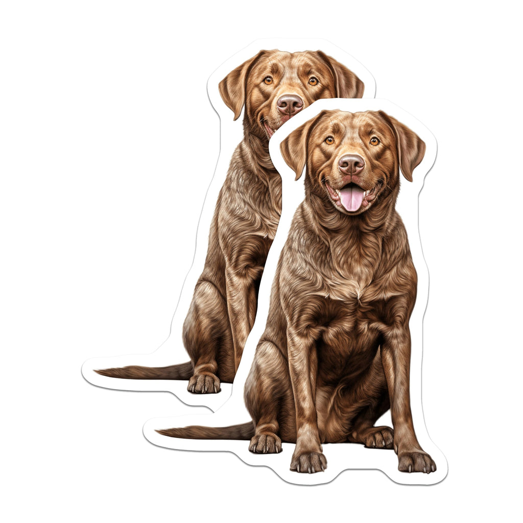 (2 Pack) Chocolate Labrador Magnets - Dog Mom Decor - Retriever Lover Art - Pet Owner Collection - 5 Inches On Longest Side - Thick Durable Magnet - Made in USA - MAG29835