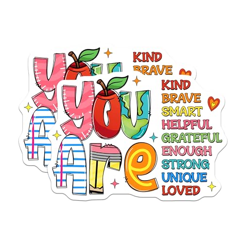 (2 Pack) Motivational Quote Magnets - Affirmation Uplifting Inspirational - Colorful Art - 5" On Longest Side - for Cars, Refrigerators, Toolboxes, Lockers - Made in USA MAG3619