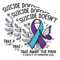 (3 Pack) Suicide Awareness Decals - Mental Health Ribbon - Butterfly Floral Decal- 3 Inches On Longest Side - Easy Peel & Apply - Made in USA - 3MCS5010