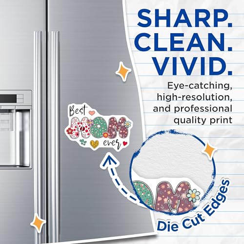 (2 Pack) Best Mom Ever Magnets Magnets - Mother Appreciation - 5" On Longest Side - Made in USA - Sticks to Refrigerators & Metal Surfaces - MAG8458