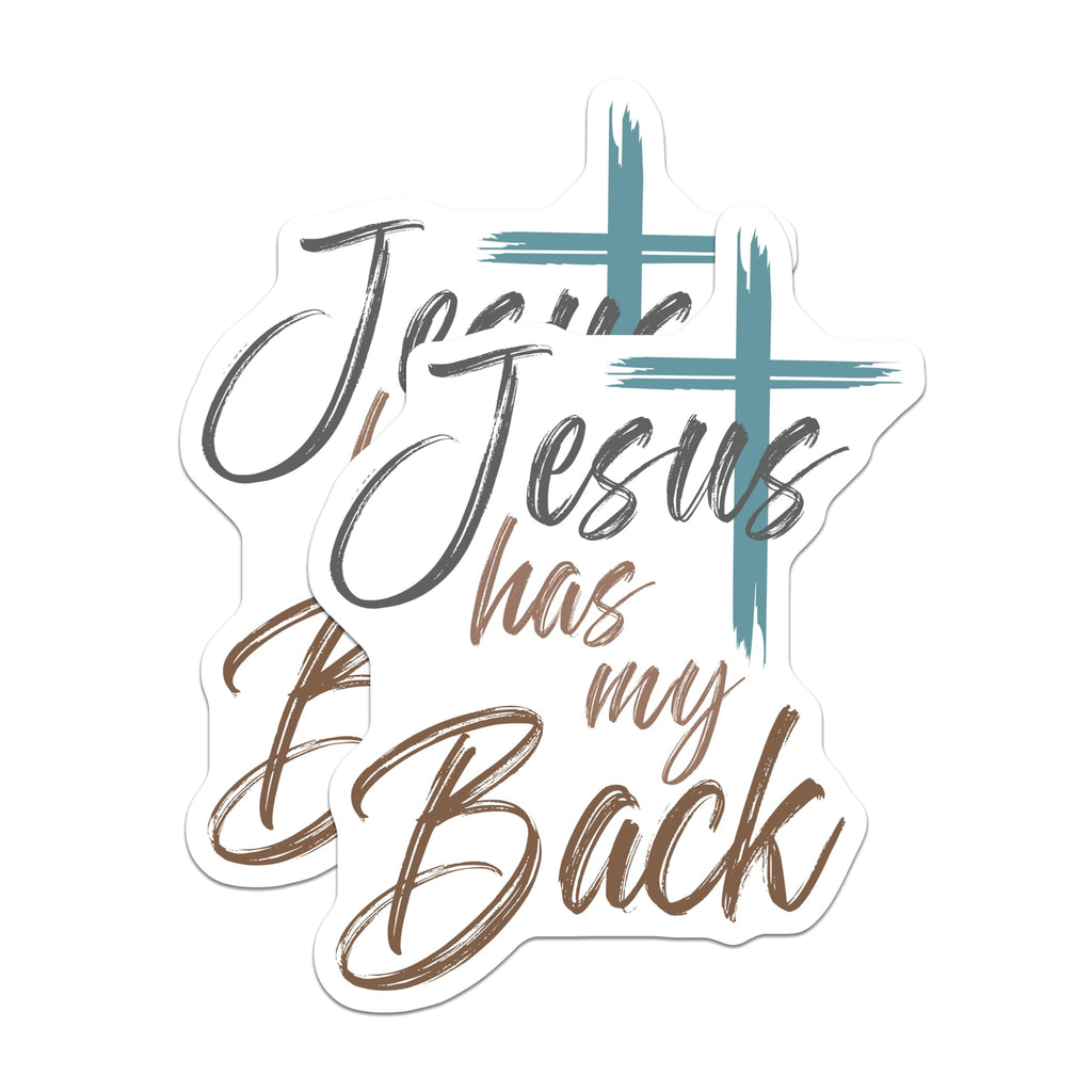 (2 Pack) Jesus Has My Back Magnets - Christian Faith Decor - Religious Inspirational Items - 5 Inches On Longest Side - Thick Durable Magnet - Made in USA - MAG25648