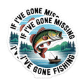 (2 Pack) Funny Fishing Magnets - Gone Fishing Fisherman Decor - Bass Lake House Refrigerator Novelty for Dad - 5 Inches On Longest Side - Thick Durable Magnet - Made in USA - MAG37221