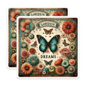 (2 Pack) Garden Dreams Magnets - Butterfly Decor for Fridge - Floral Magnet - Nature-Inspired Refrigerator Magnets - 5" On Longest Side - for Cars, Fridges, Toolboxes - Made in USA - MAG7255