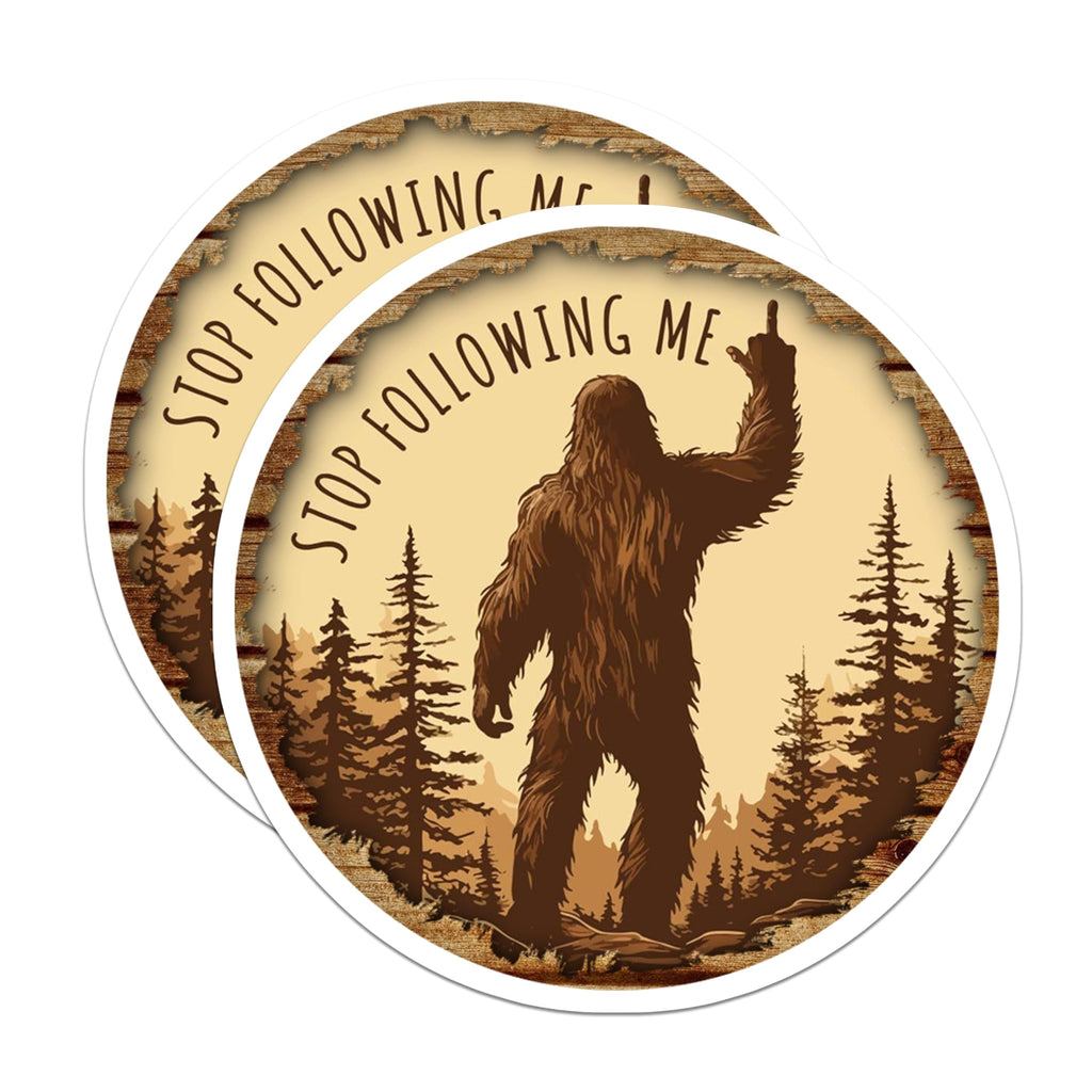 (2 Pack) Bigfoot Magnets - Funny Sasquatch Middle Finger Humor - Forest Cryptid Sarcastic Outdoor Decor - Yeti Legend - 5 Inches On Longest Side - Thick Durable Magnet - Made in USA - MAG24976