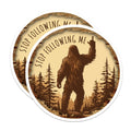 (2 Pack) Bigfoot Magnets - Funny Sasquatch Middle Finger Humor - Forest Cryptid Sarcastic Outdoor Decor - Yeti Legend - 5 Inches On Longest Side - Thick Durable Magnet - Made in USA - MAG24976