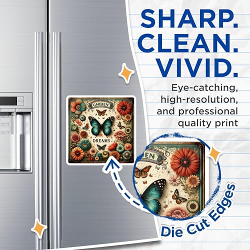 (2 Pack) Garden Dreams Magnets - Butterfly Decor for Fridge - Floral Magnet - Nature-Inspired Refrigerator Magnets - 5" On Longest Side - for Cars, Fridges, Toolboxes - Made in USA - MAG7255